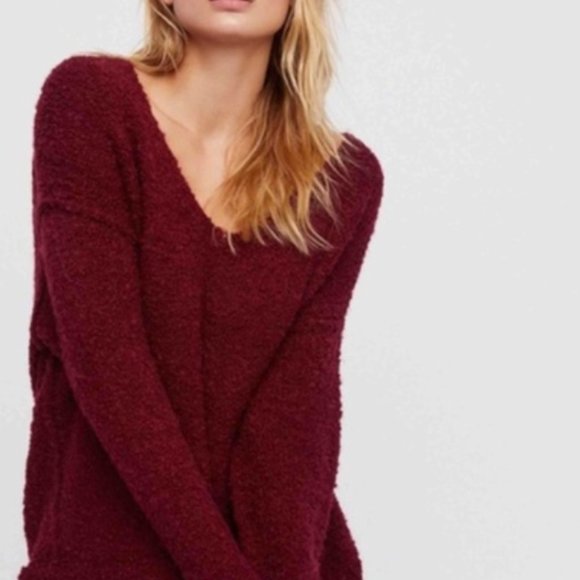 Free People Sweaters - Free People V-Neck Oversized Fuzzy Sweater